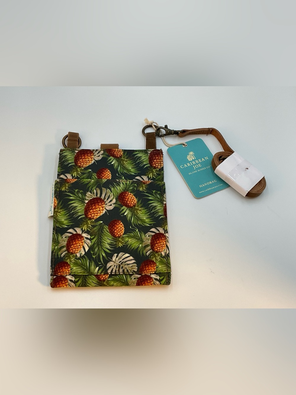 Caribbean Joe Tropical Pineapple Crossbody Bag - Green/Brown/Orange
